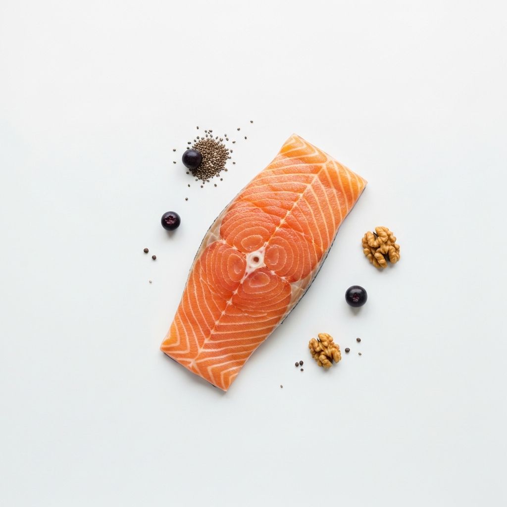 Natural omega-3 food sources including salmon